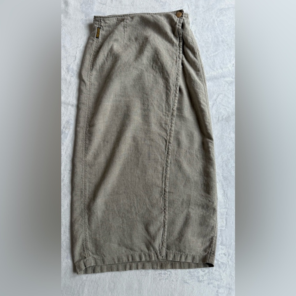 1980s ARMANI JEANS Linen Wrap Skirt
